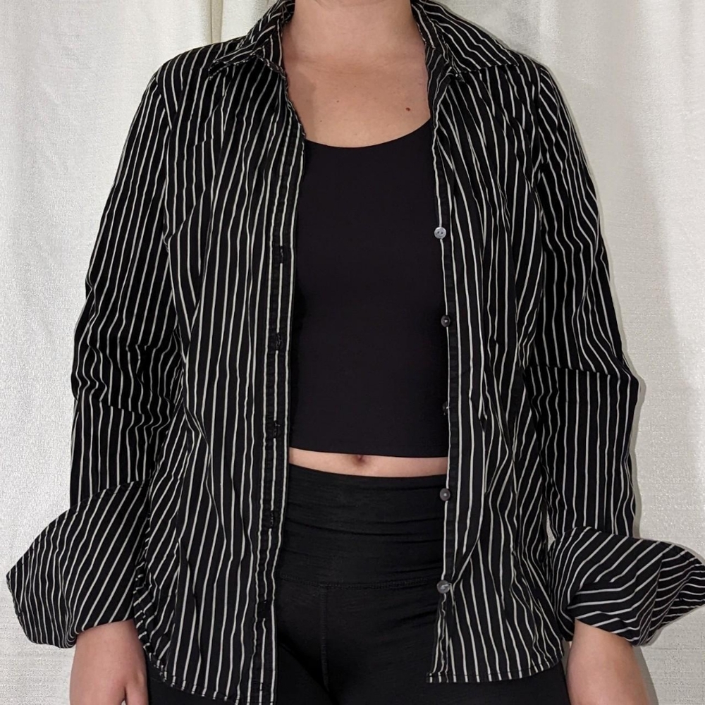 Tommy Hilfiger Black with stripes button down shirt